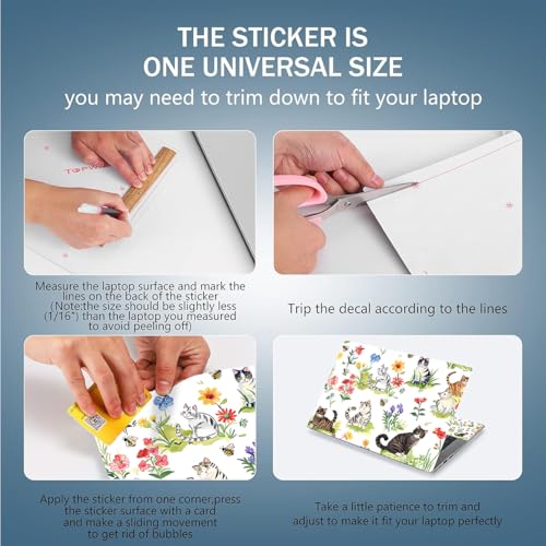 Laptop Skin Sticker 12.1 13 13.3 14 15 15.6 Inches Netbook Sticker Decal Reusable Universal Notebook PC Art Personalized Protector by AORTDES (AD-NEK-86 Garden Cat) - color: Garden Cat