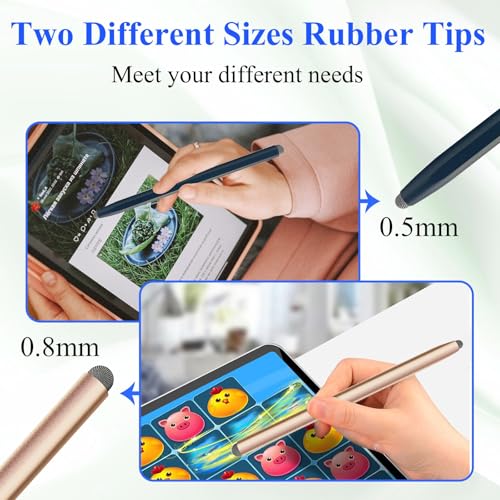 2-in-1 Stylus Pen for Touchscreen with Magnetic, Kenkor 2PCS Stylus Pencil | Stylus for Nintendo Switch/Apple iPad/Air/Mini/Pro/iPhone/Android/Huawei/Samsung/Galaxy All Touch Screen Devices (Black/Gold) - color: Black+Gold