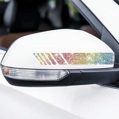 2pcs Glossy Sparkling Sunflower Self-Adhesive PVC Rainbow Glittery Decal Sticker for Cars, Laptops, Trucks, Motorcycles Wall Window Luggage Scratch Cover Door Multi-Surface Decor Sticker