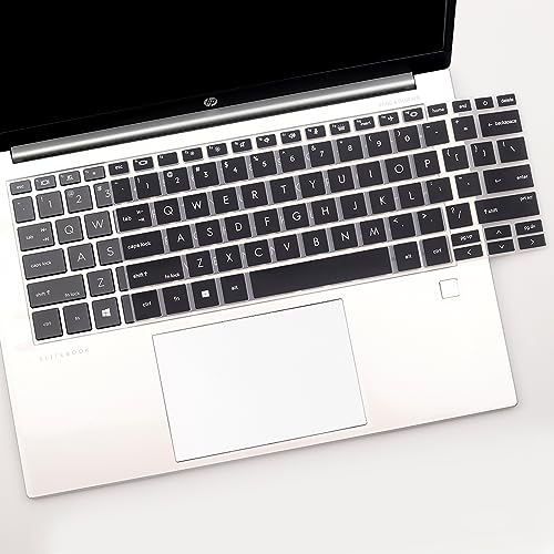2-Pack Keyboard Cover for 2025-2022 HP EliteBook 830 835 840 845 1040 G9 G10 13.3 14 inch Laptop Accessories Keyboard Protective Skin (Not fit 830 840 845 1040 G8 G7 G6 G5 G4 G3)-Black+Clear - color: Black+Clear