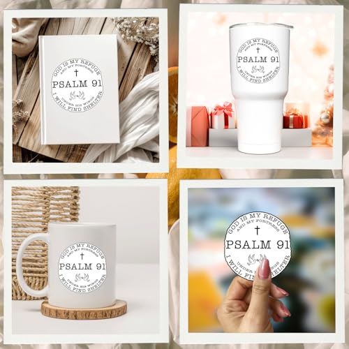 (3Pcs) Psalm 91 Christian Sticker God is My Refuge and My Fortress Vinyl Decal Waterproof Religious Scripture Stickers Faith Based Laptop Water Bottle Decal Verse Gifts Christians Adults Teens 3 Inch - color: Psalm 91