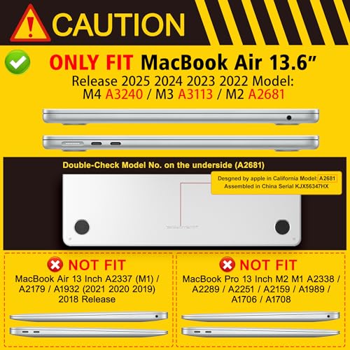 May Chen Case for MacBook Air 13/13.6-inch (M5/M4/M3/M2, 2022-2026 Models A3449 A3240 A3113 A2681), Lightweight | Closes Seamlessly | Ideal for Work Hard Shell Case, Nacy Blue - color: Nacy Blue