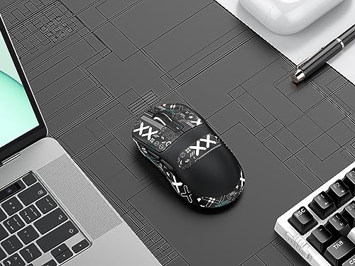 ATTACK SHARK Mouse Anti Slip Grip Tape for X3 Wireless Gaming Mouse - Black | Pre-Cut Universal Tape, Skins, Sweat Resistant, Elastics Refined Side Grips, Ultra-thin 0.5mm (0.02in) for Computer Mouse - color: Black & White