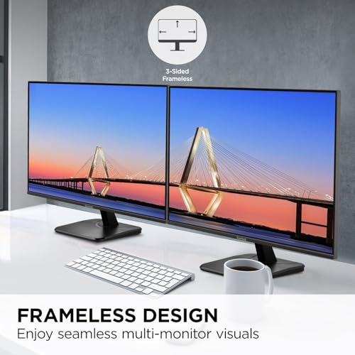 ViewSonic VA2756A-MHD 27 Inch Full HD Computer Monitor, IPS 120Hz Display | HDMI, DisplayPort, VGA, Eye Care, Thin Bezels, Home Office, Laptop, PC, Mac, Anti Glare, 1ms, 250 Nits, Speakers - size: 27 Inches, style: 1920 x 1080