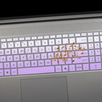 2 PCS Keyboard Cover for HP 15.6" 15-fc 15-fd 15z-fc000 15-fd0083wm 15t-fd000,HP OmniBook 5 AI 16" 16-ag 16-af 16-ba 16-bc 16z-ag100 16z-bc100 Series Laptop 16-af1037nr 16-bc1047nr-OPurlple+Clear - color: OPurlple+Clear