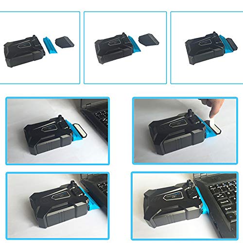 COOLCOLD K27 Laptop Cooler Portable USB Powered Vacuum Cooling Fan for 13-17 Inch Notebooks Ultra Quiet Air Extraction System with Non Slip Base Black Dual Turbo Fans