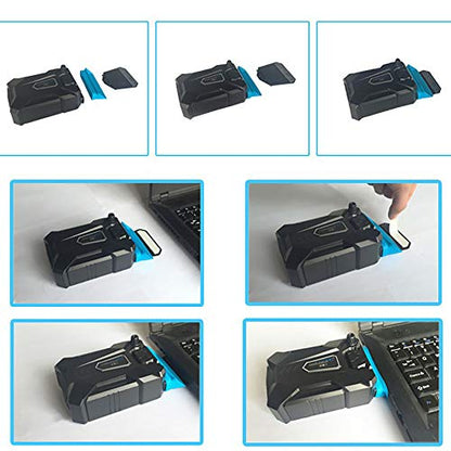 COOLCOLD K27 Laptop Cooler Portable USB Powered Vacuum Cooling Fan for 13-17 Inch Notebooks Ultra Quiet Air Extraction System with Non Slip Base Black Dual Turbo Fans