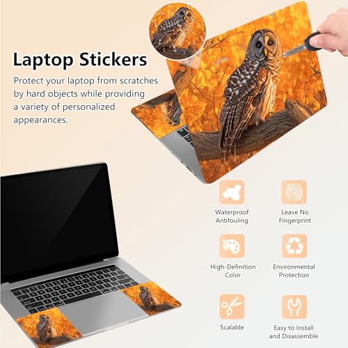 Laptop Skin Sticker Decal 15.6 Inch,12 13 13.3 14 15 15.6 in Laptop Netbook Skins for Notebook,Art Decal Removable Waterproof Scratch Resistant,Universal Vinyl Cover,Cute Owl Autumn - color: Cute Owl Autumn