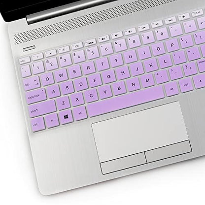 2PCS Keyboard Cover for HP 15.6 Laptop 15-dw 15-dy 15-ef 15-db 15-da 15-bs 15-bw 15t 15z 15-dy5033dx 15t-dw300, HP 17.3 Laptop 17-by 17-bs 17-bw 17-ca 17-by1053dx 17-by4061nr-OPurlple+Clear - color: OmbrePurlple+Clear