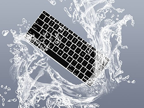 HRH Silicone Keyboard Cover Skin for MacBook Pro 13" A1708 A1988 No Touch Bar 2018 2017 2016 Release and for MacBook 12" A1534 with Retina Display (2015)&A1931(2018) USA Layout Protective Skin,Black - color: Z1-Black