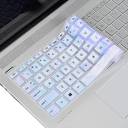 Keyboard Protector Skin Cover Compatible HP Pavilion 15.6" Series/HP 15.6" Touchscreen Laptop 15-BS020WM/HP Pavilion x360 15.6" Series/HP Envy x360 15.6 Series/HP Pavilion 17.3 Series(Marble) - color: Marble