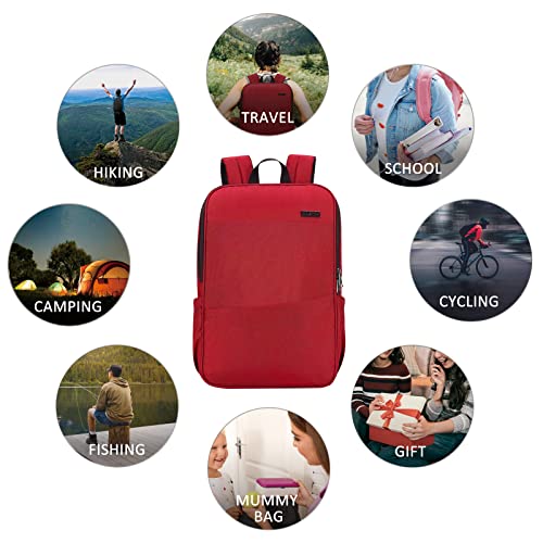 MAXTOP Deep Storage Laptop Backpack Business Anti-theft Backpacks[Water Resistant] College Computer Bookbag Fits 16 Inch Laptop - color: Red, size: 15.6 inch, style: Daypack Backpacks
