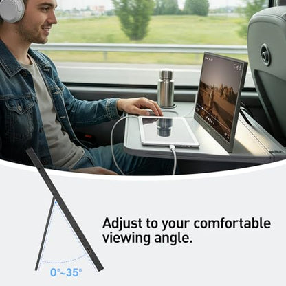 KOORUI 15.6 inch Portable Monitor, FHD 1080P IPS External Display | USB-C & Mini HDMI Connectivity, Second Screen for Laptop, PC, Remote Work, Travel, Home Office, Built-in Speakers, Kickstand - size: 15inch FHD