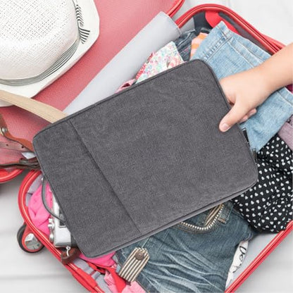 OSALADI Sturdy Laptop Bag and Tablet Carrier for 15.6 Inch with Shockproof Protection, Lightweight Computer Sleeve Briefcase for Travel and Business, Dark Gray