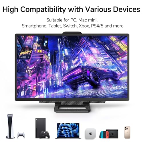 Large Portable Monitor 24 inch - 1080P FHD 100Hz Travel Monitor, 125% sRGB IPS Laptop Screen Extender, VESA Compatible, Height Adjustable Detachable Stand with USB-C HDMI for Work Gaming Office Home - size: 24 inch FHD