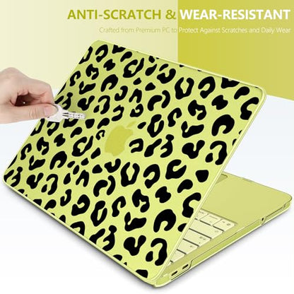 for MacBook Neo 13 inch Case 2026 (Model A3404), Artistic Leopard Pattern Ultra Slim Frosted Matte Hard Shell, Anti-Scratch & Fingerprint Resistant Cover, Leopard Citrus - color: Leopard Citrus