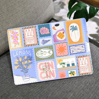 MEEgoodo for M2 MacBook Pro 13 inch Case 2022 2021 2020,Crystal Cover Fit Model A2338 M2/M1 A2251 A2289,Clear Case for 13.3-inch Laptop,Hard Shell for MacBook Pro M2, Summer Stamps - color: Summer Stamps