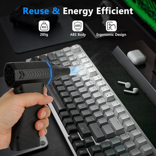 Compressed air dust Collector, 130000RPM Electric air dust Collector, USB Rechargeable Hair Dryer, Used for Cleaning Computer Keyboards and Electric Equipment, can Replace Compressed air Tanks