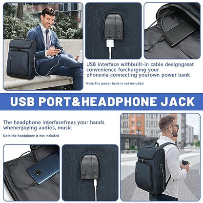 YALUNDISI Laptop Backpacks Travel Backpack Carry On Backpack Casual Daypack with USB Charging Port for Men Women Blue - color: Blue