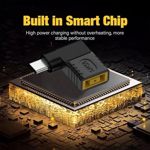 70PCS USB-C to Slim Square Tip DC Converter Adapter, 65W PD Charging for ThinkPad X1 Carbon/T480/Yoga 900