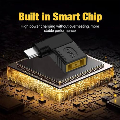 70PCS USB-C to Slim Square Tip DC Converter Adapter, 65W PD Charging for ThinkPad X1 Carbon/T480/Yoga 900