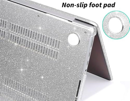 UESWILL for MacBook Pro 16 inch Case M5 M4 M3 M2 M1 A3429 A3428 A3403 A3186 A2991 A2780 A2485 (2021-2026 Release), Glossy Sparkling Hard Shell Cover + Microfiber Cloth, Glitter Clear - color: Glitter Clear, size: MacBook Pro 16" (M1 M2 M3 M4 M5)