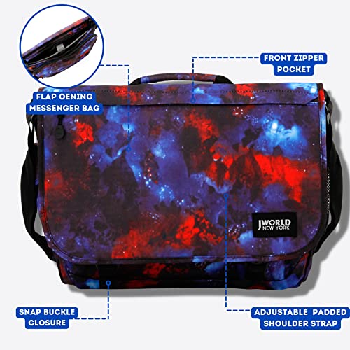 J World New York Thomas Laptop Messenger Bag for Women & Men. Kids Computer Bookbag - color: Galaxy
