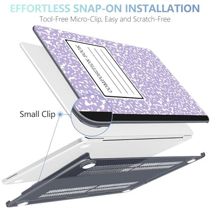MEEgoodo Printed Case for New MacBook Neo 13 inch 2026 Release(Fit Model A3404), Laptop Hard Shell Cases with Keyboard Skin & Screen Protector & Webcam Covers, Composition Book Purple - color: Composition Book Purple