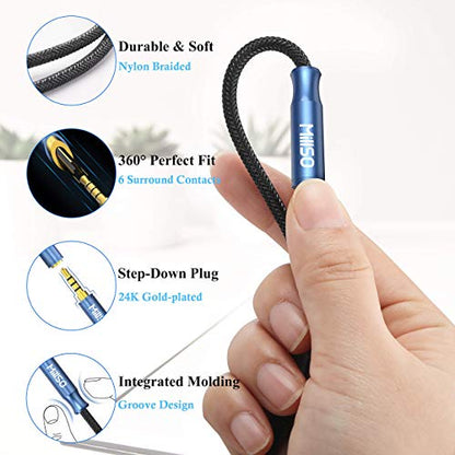 3.5mm 4 Pole TRRS Audio Splitter Cable for 2 TRRS Headphone and Mic | Nylon Braided CTIA Stereo 3.5mm Male to 2 TRRS Female Aux Headphone Y Splitter Cable for PC Laptop Smartphone PS4 Xbox - 1 FT - size: 1 Feet - Braided