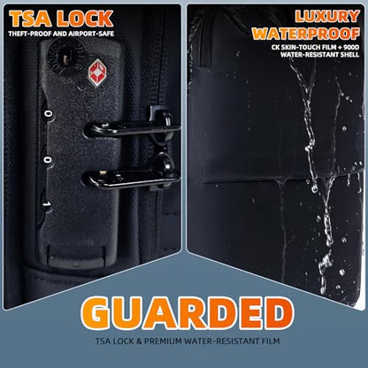 Vacuum Rolling Backpack, 60L Expandable Carry-On with Pump, TSA Lock & USB Port, Water-Resistant Travel Bag with 19" Laptop Compartment for Commute, Outdoor & Family Trips, Men Women
