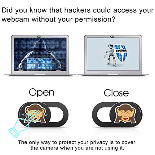 SIREG Webcam Cover Slide Ultra Thin - Cute Monkey Web Camera Cover fits Laptop,Tablet, Computer, Smartphone,Protect Your Privacy and Security,Strong Adhesive
