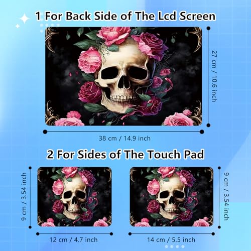 Universal Laptop Skin Sticker Decal for 11.6”12" 13" 13.3" 14" 15" 15.4" 15.6" Reusable Waterproof Scratch-Scratch Resistant Protective Vinyl Laptop Notebook Skin Stickers - Pink Rose Flower Skull - color: Pink Rose Flower Skull