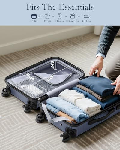 Coolife Luggage Sets 3 Piece, 20In Carry On Luggage with Spinner Wheels PC Hardside Suitcase Set with Travel Backpack (Blue, Backpack/TB/20) - color: blue, size: 3 piece set (Backpack/TB/20)