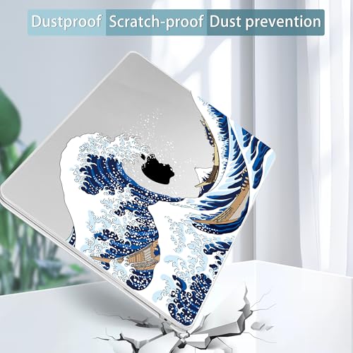 Tuiklol for MacBook Air 13 inch Case M5 2026 M4 2025 M3 2024 M2 2022 Release Model A3449 A3240 A3113 A2681,Plastic Hard Shell Cover for MacBook Air 13.6 with Touch ID, Sea Wave - color: Sea Wave