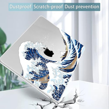 Tuiklol for MacBook Air 13 inch Case M5 2026 M4 2025 M3 2024 M2 2022 Release Model A3449 A3240 A3113 A2681,Plastic Hard Shell Cover for MacBook Air 13.6 with Touch ID, Sea Wave - color: Sea Wave