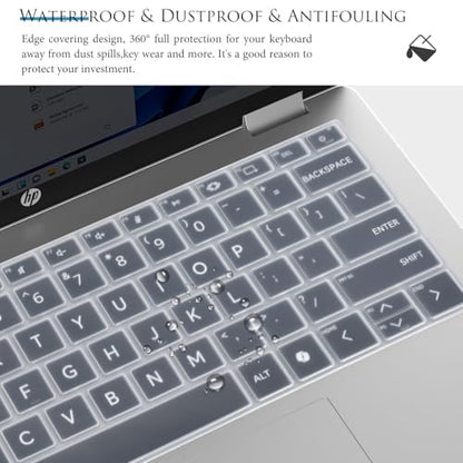 Keyboard Cover Skin for 14" HP OmniBook 5 Flip 14-fp0000 14-fp0057nr / OmniBook 5 AI PC 14-he0099nr 14-he0017nr / OmniBook Laptop 14-fe1048nr(Not for OmniBook X Flip 14-fm 14-fk 16-ar)-Clear - color: Clear