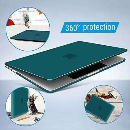 IBENZER Compatible with MacBook Pro 13 Inch Case M2 M1 2026 2025 2024 2023 2022 A2338 A2289 A2251 A2159 A1989 A1706 A1708, Hard Shell Case & Keyboard Cover for Mac Pro 13, Quezhal Green, T13QUGN+1 - color: Quezhal Green
