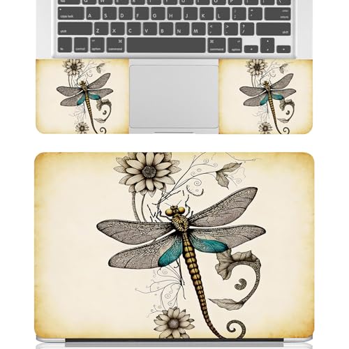 Universal Laptop Skin Sticker Decal for 11.6”12" 13" 13.3" 14" 15" 15.4" 15.6" Reusable Waterproof Scratch-Scratch Resistant Protective Vinyl Laptop Notebook Skin Stickers - Dragonfly Sunflower - color: Dragonfly Sunflower