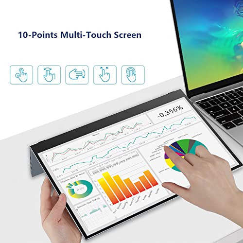 15.6" 4K Portable Monitor, Touchscreen UHD IPS Display,100% sRGB, USB-C/HDMI Laptop Display, Dual Speakers, Aluminum Alloy, Compatible with Laptop, PC, Smartphone, PS4/5, Xbox, Switch