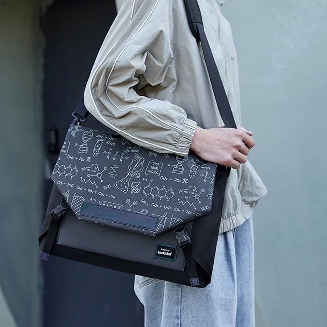 Multifunctional laptop bag, 13.3-16 inch waterproof laptop bag, casual crossbody shoulder handbag for men and women - color: Black-gray Equation