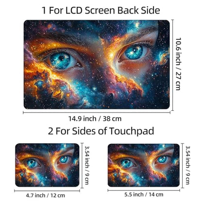 Universal Laptop Skin Sticker Decal, 12"-15.6" Aesthetic Vinyl Wrap, Cosmic Eyes Galaxy Waterproof Notebook Cover Art Protector for MacBook HP Dell Lenovo, Fits 13" 14" 15" 15.6" - color: Cosmic Eyes Galaxy