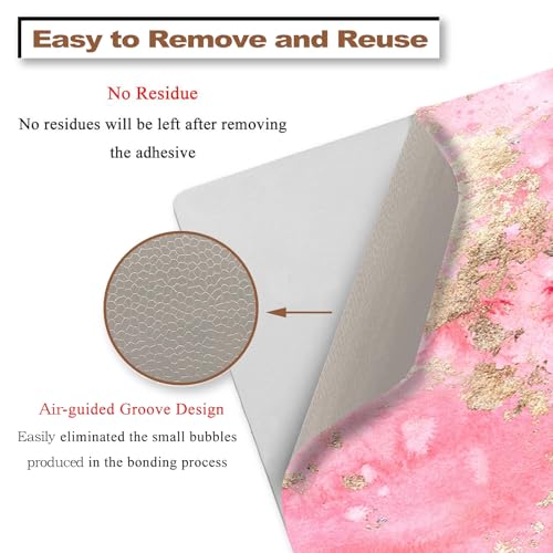 Laptop Skin Sticker Decal,12" 13" 13.3" 14" 15" 15.4" 15.6 inch Laptop Vinyl Skin Sticker Cover Art Protector Notebook PC (2 Wrist Pad Skins Included), Waterproof Removable, Pink Golden Marble - color: Pink Golden Marble