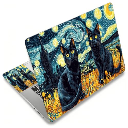 Laptop Skin Sticker Decal, Universal Reusable Vinyl Laptop Cover for 12" 13" 13.3" 14" 15" 15.4" 15.6" Notebook PC, Waterproof Scratch-Resistant with 2 Wrist Pads, Easy to Apply & Remove,Cats - color: Cats