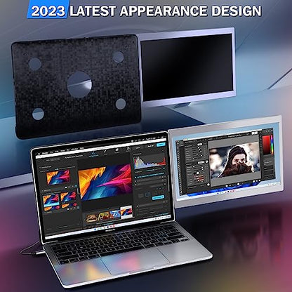 12'' Portable Monitor for Laptop Screen Extender for 13.3'' MacBook, Designed for MacBook Screen Extender FHD 1080P IPS Display Plug and Play P1M - style: Dual-13.3mac