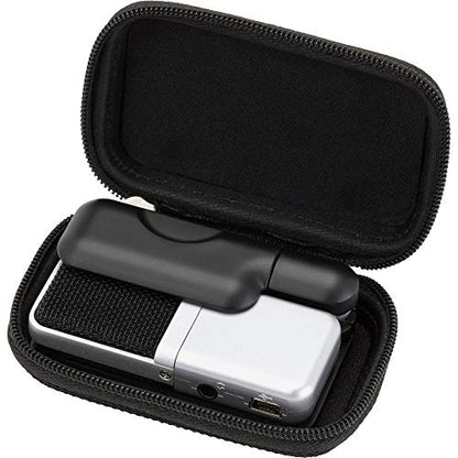 SAMSON Go Mic Portable Clip-on USB Condenser Microphone (Titanium)- USB 2.0 Hub with Individual LED lit Power Switches + Cleaning Cloth – Deluxe Bundle Great for Podcasting and Field Recording