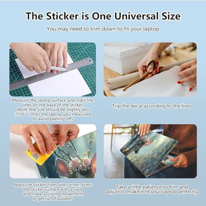 Universal Laptop Skin Sticker with 2 Wrist Pad Skins, Waterproof Scratch Resistant Vinyl Laptop Cover Decal, Cut to Fit for 11–15.6 Inch MacBook HP Dell Lenovo, Baby Deer - color: Baby Deer