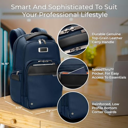 Briggs & Riley @work Medium Backpack - color: Navy, size: Medium Backpack