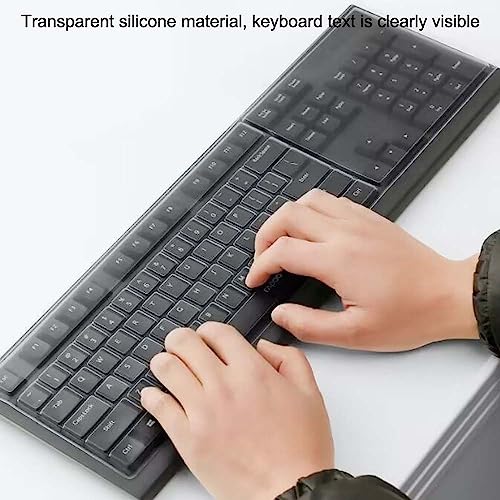 Universal Clear Desktop Computer Keyboard Protection Skin Protector Cover for PC 104/107 Keys Standard Keyboard,Ultra Thin Desktop PC Silicone Waterproof Dustproof Keyboard Cover (Type-A)
