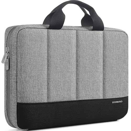 DOMISO MacBook Air 15 Case M3 2023-2024 Heavy-Duty Laptop Sleeve with Comfort Grip Handle Water-Resistant & Shock-Absorbing for 15.6" MacBook Air, Grey
