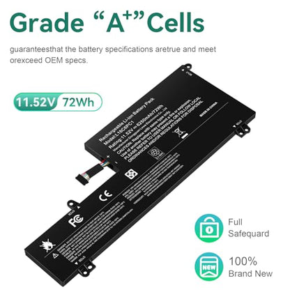 Futurebatt L16C6PC1 Laptop Battery Replacement for Lenovo Yoga 720-15Ikb Series Notebook L16M6PC1 L16L6PC1 5B10M53745 5B10M53743 5B10M53744 11.52V 72Wh 6268mAh - size: L16C6PC1 11.61 5.51 0.98in